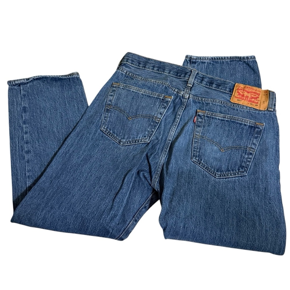 Levi's 501 Dark Indigo Blue Straight Men's Jeans 36” Waist Length 29”